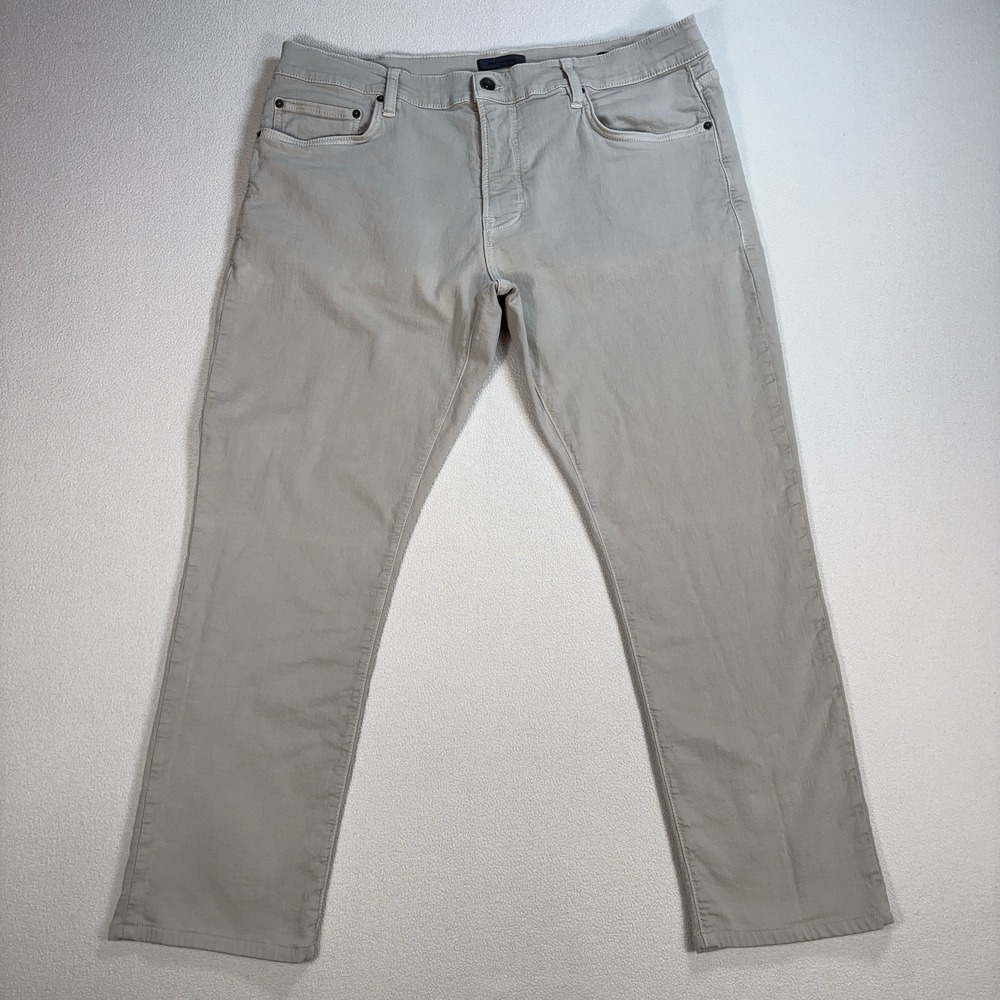 John Varvatos JV702 Slim Pants Men's 38x28 Light Gray‎ Tapered Stretch *STAINS*